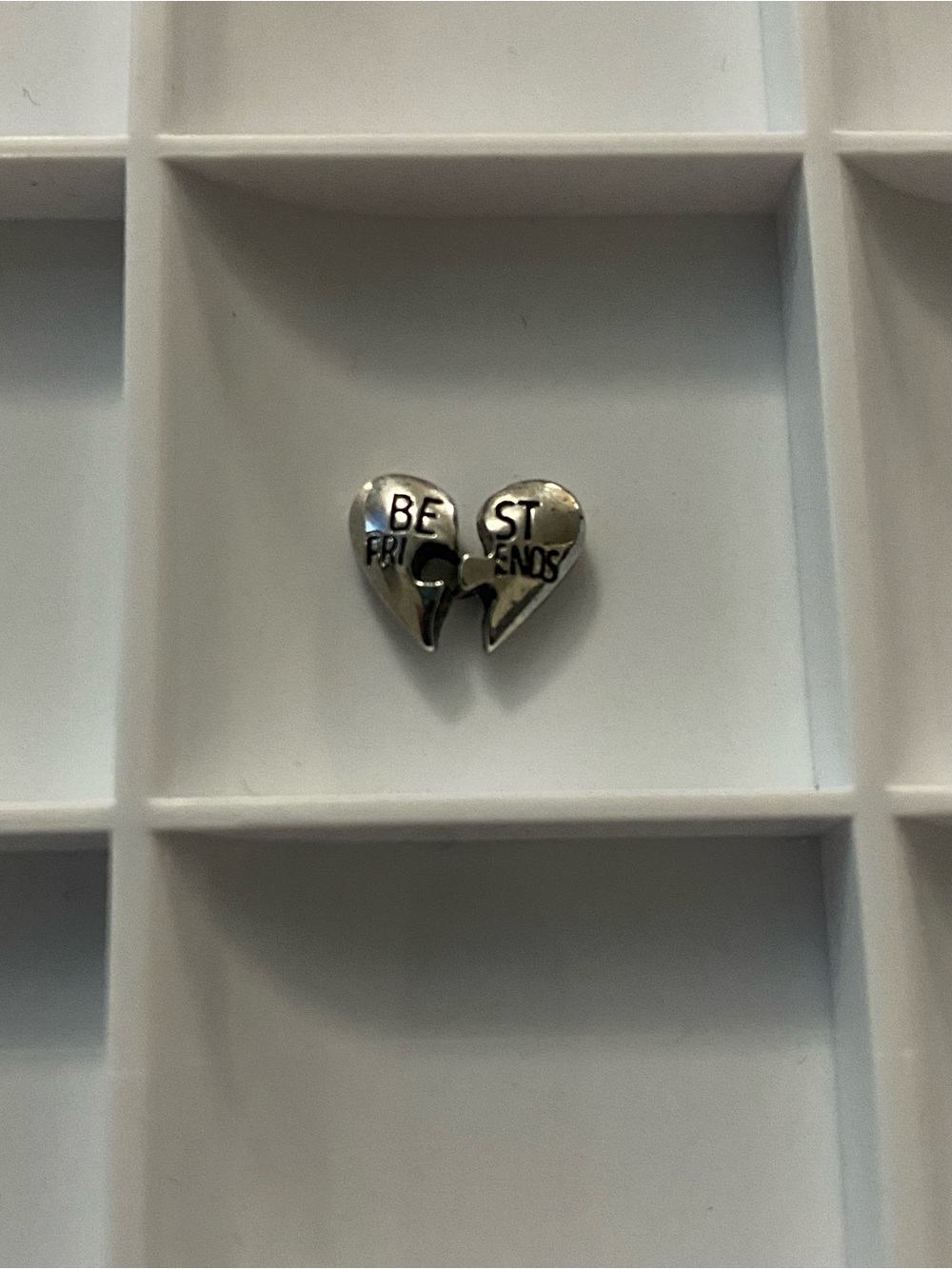 Origami Owl Silver 'Best Friends' Puzzle Split Heart Floating Charms